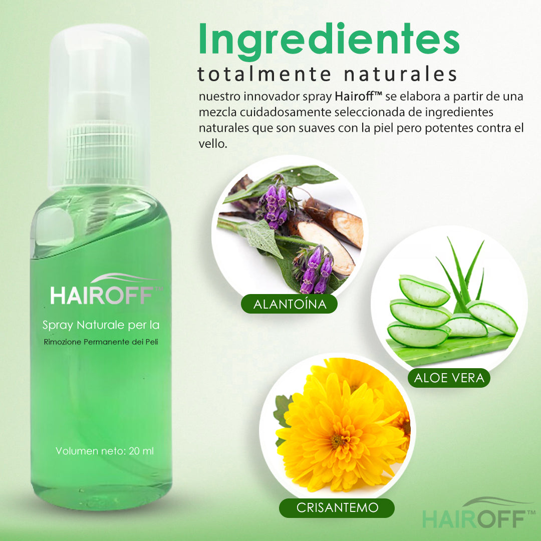 HairOff™ Spray de Depilación Permanente Natural